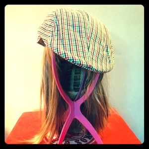 Green, white, black, & red Plaid Scally cap NEW!!